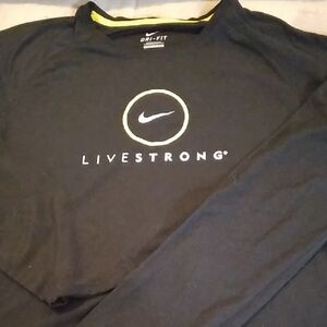 Nike Black and Yellow LIVESTRONG Long Sleeve Shirt